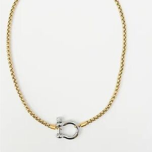18k Plated Horse Bit Two Toned Necklace